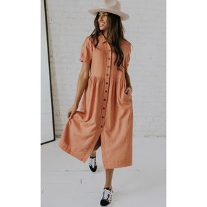 ROOLEE Sparks Fly Button Dress with Pockets